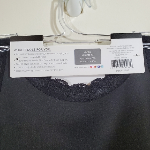 Under Where Wear Your Own Bra Cami Cincher Sz L - Picture 6 of 6